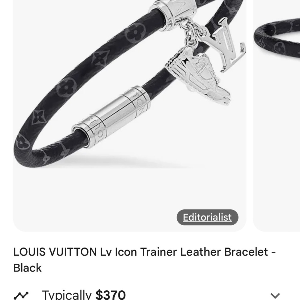 Louis Vuitton Black Icon Trainer Bracelet